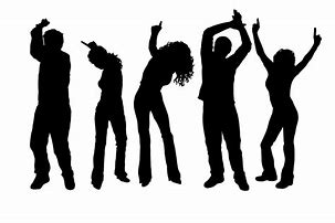  Silhouettes of 5 people dancing